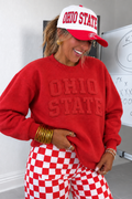 OHIO STATE EMBOSSED CREWNECK
